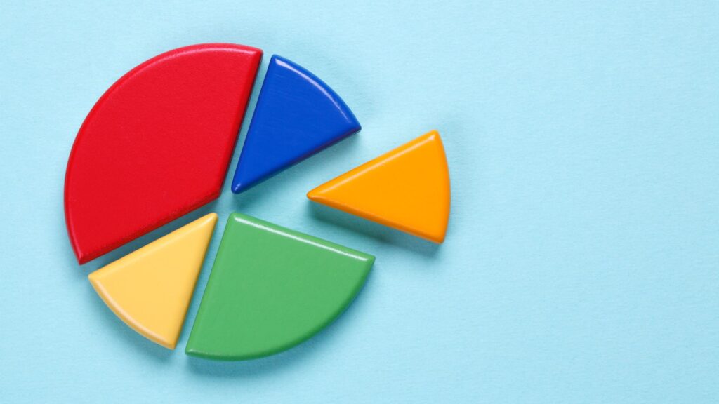 ilustrasi visualisasi data komposisi dengan pie chart